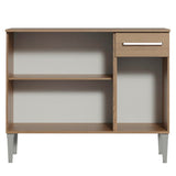 Mueble Inferior de Cocina Emily Marron 105x88cm con Mesón de Acero Inoxidable y sin Estufa - MUEBLES INFERIORES DE COCINA | Bylmo