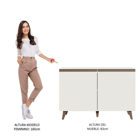 Mueble Inferior de Cocina Reims Blanco 120x83cm con Mesón de Madera Aglomerada Mdp y sin Estufa - MUEBLES INFERIORES DE COCINA | Bylmo