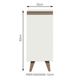 Mueble Inferior de Cocina Reims Blanco 35x83cm con Mesón de Madera Aglomerada Mdp y sin Estufa - MUEBLES INFERIORES DE COCINA | Bylmo