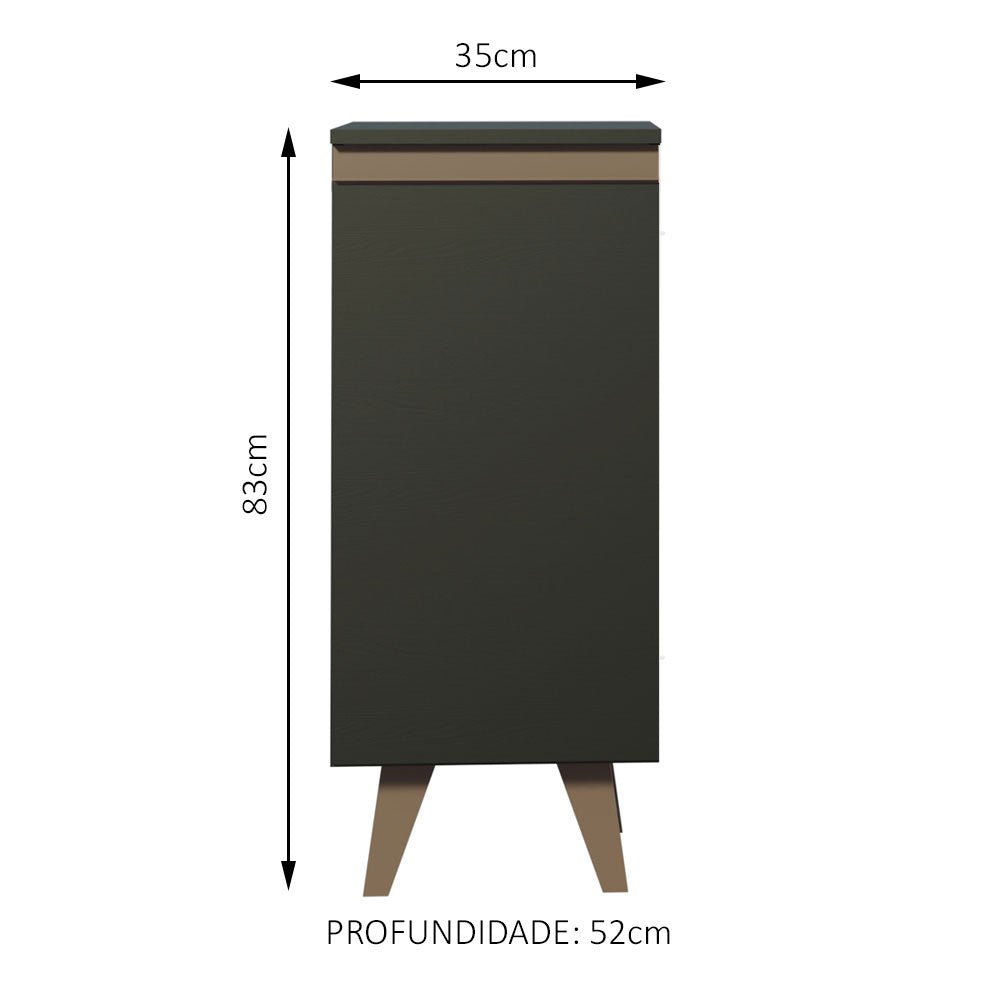 Mueble Inferior de Cocina Reims Negro 35x83cm con Mesón de Madera Aglomerada Mdp y sin Estufa - MUEBLES INFERIORES DE COCINA | Bylmo