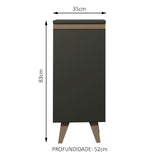 Mueble Inferior de Cocina Reims Negro 35x83cm con Mesón de Madera Aglomerada Mdp y sin Estufa - MUEBLES INFERIORES DE COCINA | Bylmo