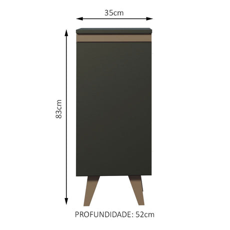 Mueble Inferior de Cocina Reims Negro 35x83cm con Mesón de Madera Aglomerada Mdp y sin Estufa - MUEBLES INFERIORES DE COCINA | Bylmo