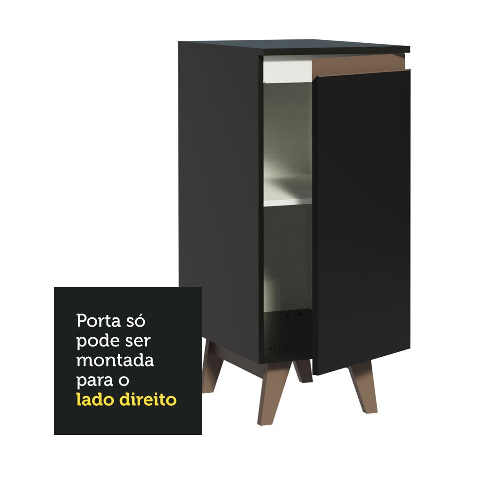 Mueble Inferior de Cocina Reims Negro 35x83cm con Mesón de Madera Aglomerada Mdp y sin Estufa - MUEBLES INFERIORES DE COCINA | Bylmo