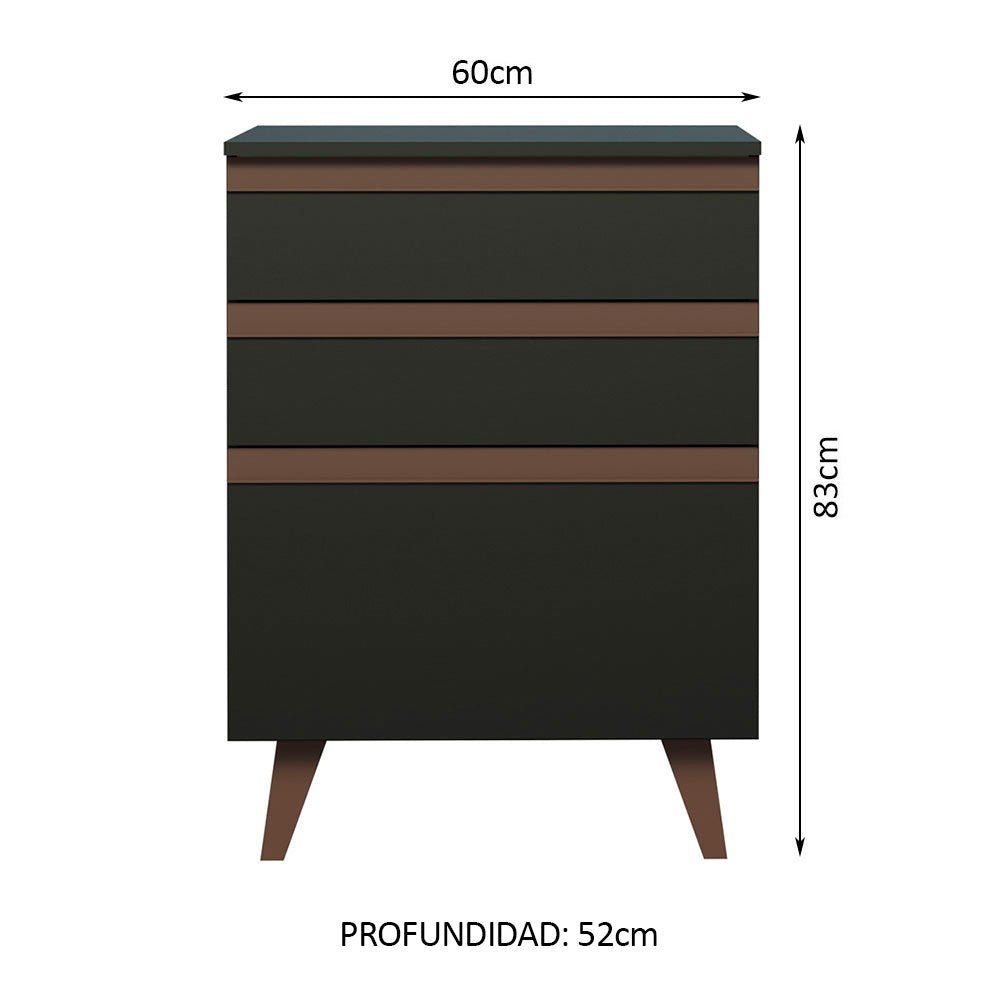 Mueble Inferior de Cocina Reims Negro 60x83cm con Mesón de Madera Aglomerada Mdp y sin Estufa - MUEBLES INFERIORES DE COCINA | Bylmo