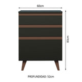 Mueble Inferior de Cocina Reims Negro 60x83cm con Mesón de Madera Aglomerada Mdp y sin Estufa - MUEBLES INFERIORES DE COCINA | Bylmo