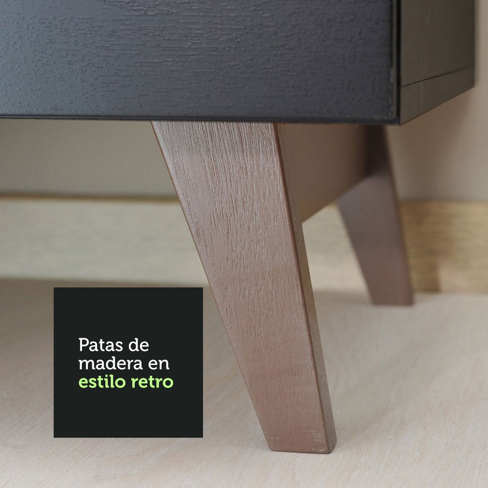 Mueble Inferior de Cocina Reims Negro 60x83cm con Mesón de Madera Aglomerada Mdp y sin Estufa - MUEBLES INFERIORES DE COCINA | Bylmo