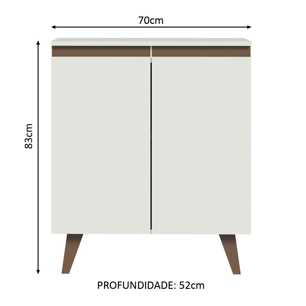 Mueble Inferior de Cocina Reims Blanco 70x83cm con Mesón de Madera Aglomerada Mdp y sin Estufa - MUEBLES INFERIORES DE COCINA | Bylmo