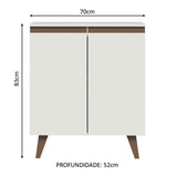 Mueble Inferior de Cocina Reims Blanco 70x83cm con Mesón de Madera Aglomerada Mdp y sin Estufa - MUEBLES INFERIORES DE COCINA | Bylmo