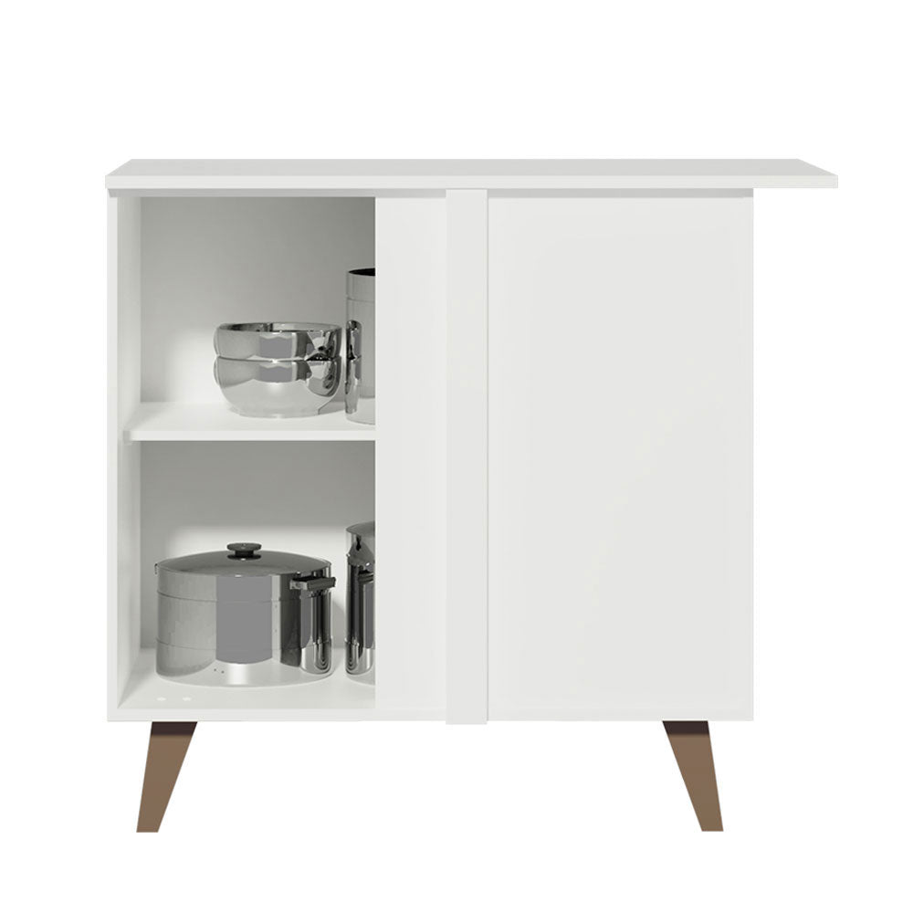Mueble Inferior de Cocina Esquinero Reims Blanco 90x83cm con Mesón de Madera Aglomerada Mdp y sin Estufa - MUEBLES INFERIORES DE COCINA | Bylmo