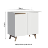 Mueble Inferior de Cocina Esquinero Reims Blanco 90x83cm con Mesón de Madera Aglomerada Mdp y sin Estufa - MUEBLES INFERIORES DE COCINA | Bylmo