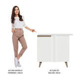 Mueble Inferior de Cocina Esquinero Reims Blanco 90x83cm con Mesón de Madera Aglomerada Mdp y sin Estufa - MUEBLES INFERIORES DE COCINA | Bylmo