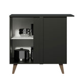 Mueble Inferior de Cocina Esquinero Reims Negro 90x83cm con Mesón de Madera Aglomerada Mdp y sin Estufa - MUEBLES INFERIORES DE COCINA | Bylmo