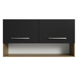 Mueble Superior de Cocina Emily Marron y Negro 105x55cm con Dos Entrepaños y con Dos Puertas - MUEBLES SUPERIORES DE COCINA | Bylmo