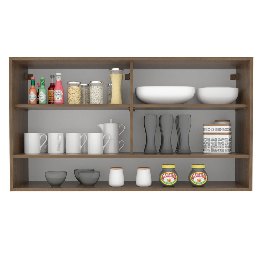 Mueble Superior de Cocina Glamy Marron 120x66cm con Cuatro Entrepaños y con Dos Puertas - MUEBLES SUPERIORES DE COCINA | Bylmo