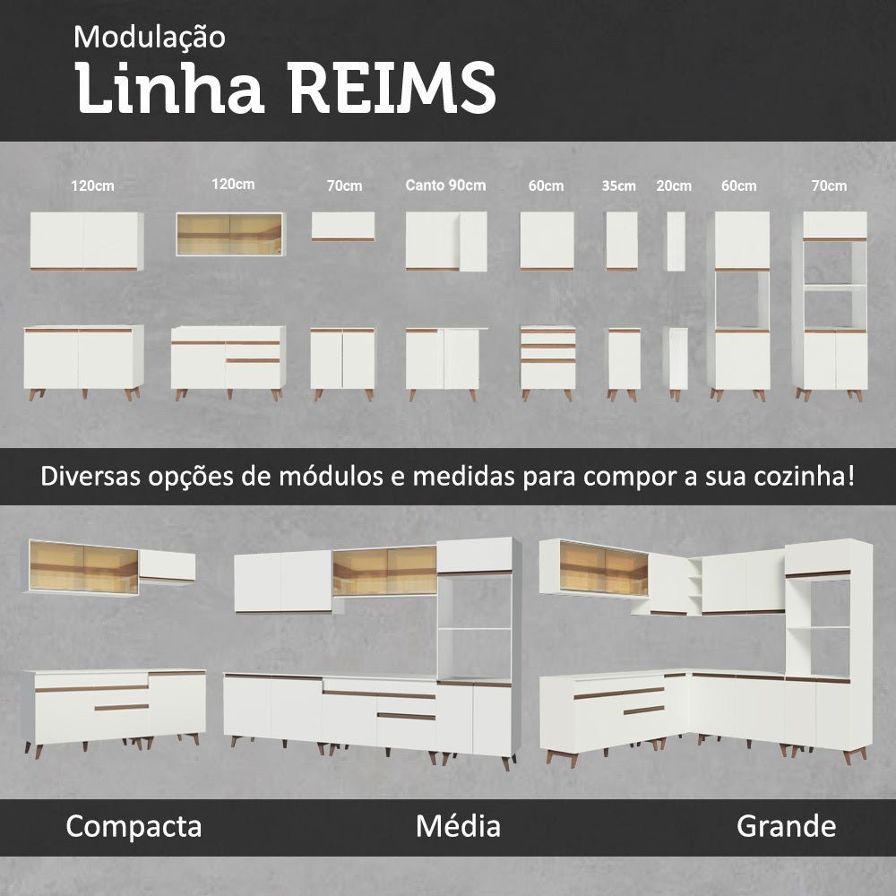 Mueble Superior de Cocina Reims Blanco 60x66cm con Dos Entrepaños y con Una Puerta - MUEBLES SUPERIORES DE COCINA | Bylmo