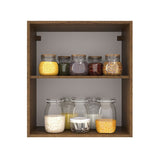 Mueble Superior de Cocina Agata Marron y Blanco 60x66cm con Dos Entrepaños y con Una Puerta - MUEBLES SUPERIORES DE COCINA | Bylmo