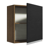 Mueble Superior de Cocina Glamy Marron y Negro 60x66cm con Dos Entrepaños y con Una Puerta - MUEBLES SUPERIORES DE COCINA | Bylmo