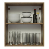 Mueble Superior de Cocina Glamy Marron y Negro 60x66cm con Dos Entrepaños y con Una Puerta - MUEBLES SUPERIORES DE COCINA | Bylmo