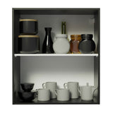 Mueble Superior de Cocina Reims Negro 60x66cm con Dos Entrepaños y con Una Puerta - MUEBLES SUPERIORES DE COCINA | Bylmo