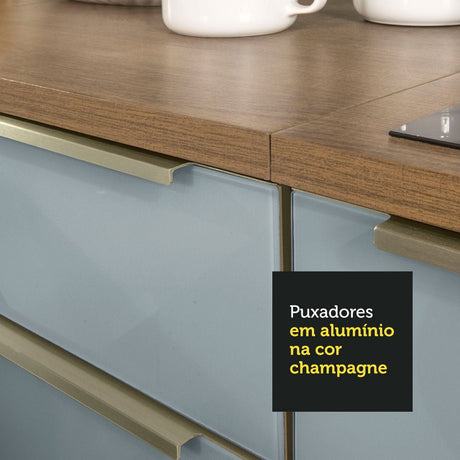 Mueble Superior de Cocina Lux Marron y Gris 60x66cm con Dos Entrepaños y con Una Puerta - MUEBLES SUPERIORES DE COCINA | Bylmo