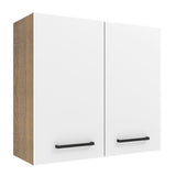 Mueble Superior de Cocina Agata Marron y Blanco 70x66cm con Dos Entrepaños y con Dos Puertas - MUEBLES SUPERIORES DE COCINA | Bylmo