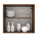 Mueble Superior de Cocina Agata Marron y Blanco 70x66cm con Dos Entrepaños y con Dos Puertas - MUEBLES SUPERIORES DE COCINA | Bylmo