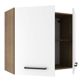Mueble Superior de Cocina Agata Marron y Blanco 70x66cm con Dos Entrepaños y con Dos Puertas - MUEBLES SUPERIORES DE COCINA | Bylmo