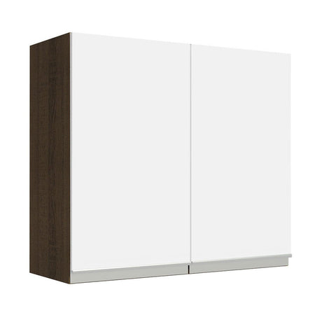 Mueble Superior de Cocina Glamy Marron y Blanco 70x66cm con Dos Entrepaños y con Dos Puertas - MUEBLES SUPERIORES DE COCINA | Bylmo