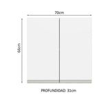 Mueble Superior de Cocina Glamy Marron y Blanco 70x66cm con Dos Entrepaños y con Dos Puertas - MUEBLES SUPERIORES DE COCINA | Bylmo