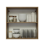 Mueble Superior de Cocina Glamy Marron y Blanco 70x66cm con Dos Entrepaños y con Dos Puertas - MUEBLES SUPERIORES DE COCINA | Bylmo