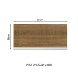 Mueble Superior de Cocina Glamy Marron 70x33cm con Un Entrepaño y con Una Puerta - MUEBLES SUPERIORES DE COCINA | Bylmo