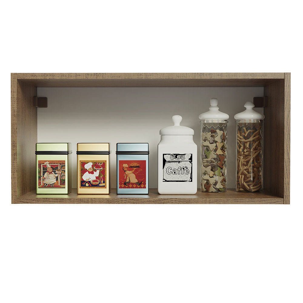 Mueble Superior de Cocina Agata Marron y Blanco 70x33cm con Un Entrepaño y con Una Puerta - MUEBLES SUPERIORES DE COCINA | Bylmo