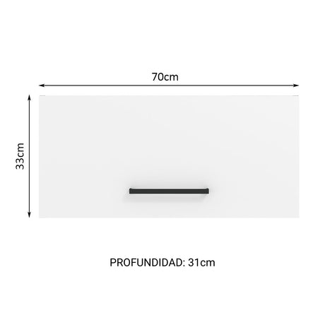 Mueble Superior de Cocina Agata Marron y Blanco 70x33cm con Un Entrepaño y con Una Puerta - MUEBLES SUPERIORES DE COCINA | Bylmo