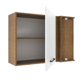 Mueble Superior de Cocina Agata Marron y Blanco 94x66cm con Dos Entrepaños y con Una Puerta - MUEBLES SUPERIORES DE COCINA | Bylmo