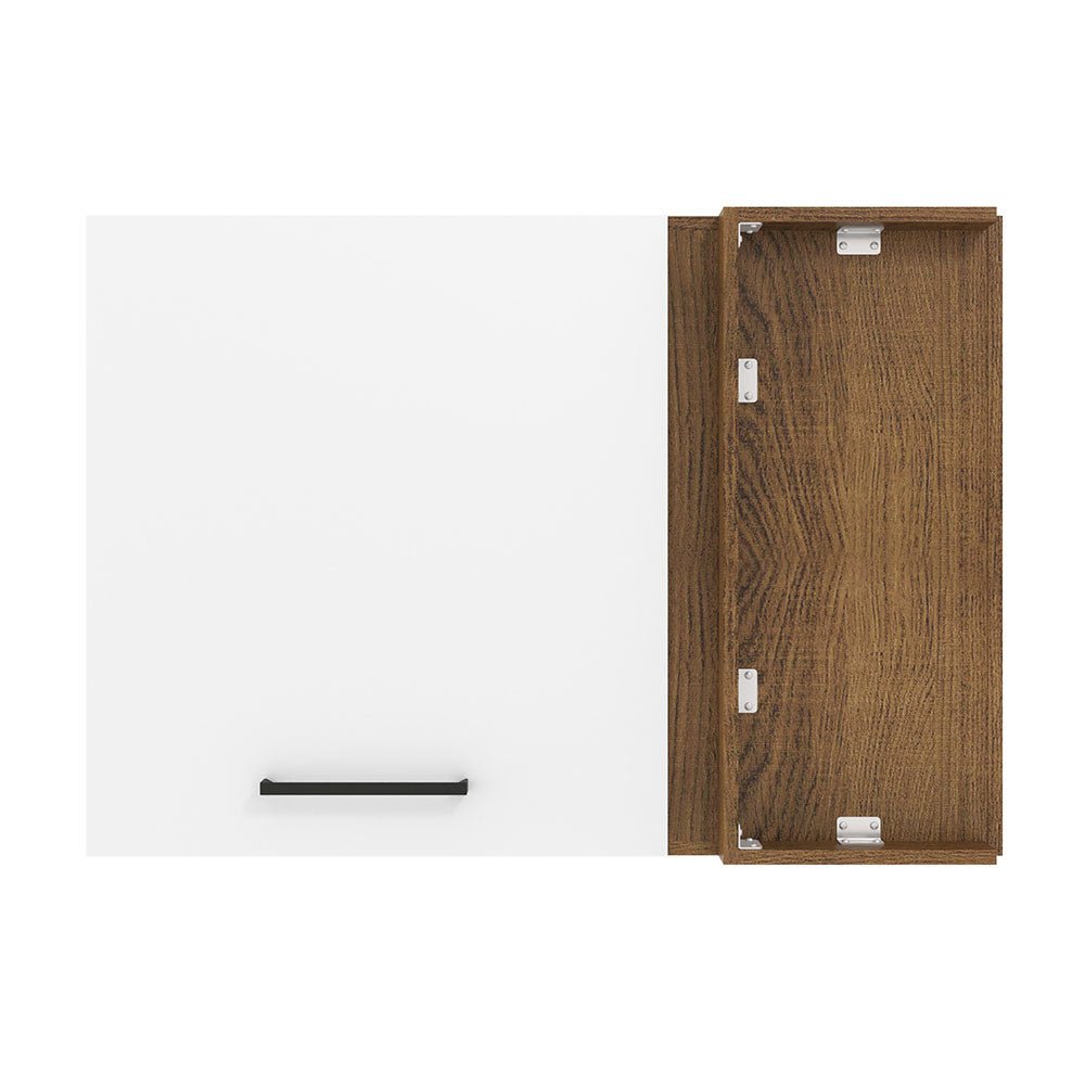 Mueble Superior de Cocina Agata Marron y Blanco 94x66cm con Dos Entrepaños y con Una Puerta - MUEBLES SUPERIORES DE COCINA | Bylmo