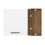 Mueble Superior de Cocina Agata Marron y Blanco 94x66cm con Dos Entrepaños y con Una Puerta - MUEBLES SUPERIORES DE COCINA | Bylmo