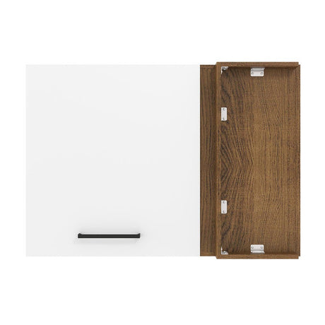 Mueble Superior de Cocina Agata Marron y Blanco 94x66cm con Dos Entrepaños y con Una Puerta - MUEBLES SUPERIORES DE COCINA | Bylmo