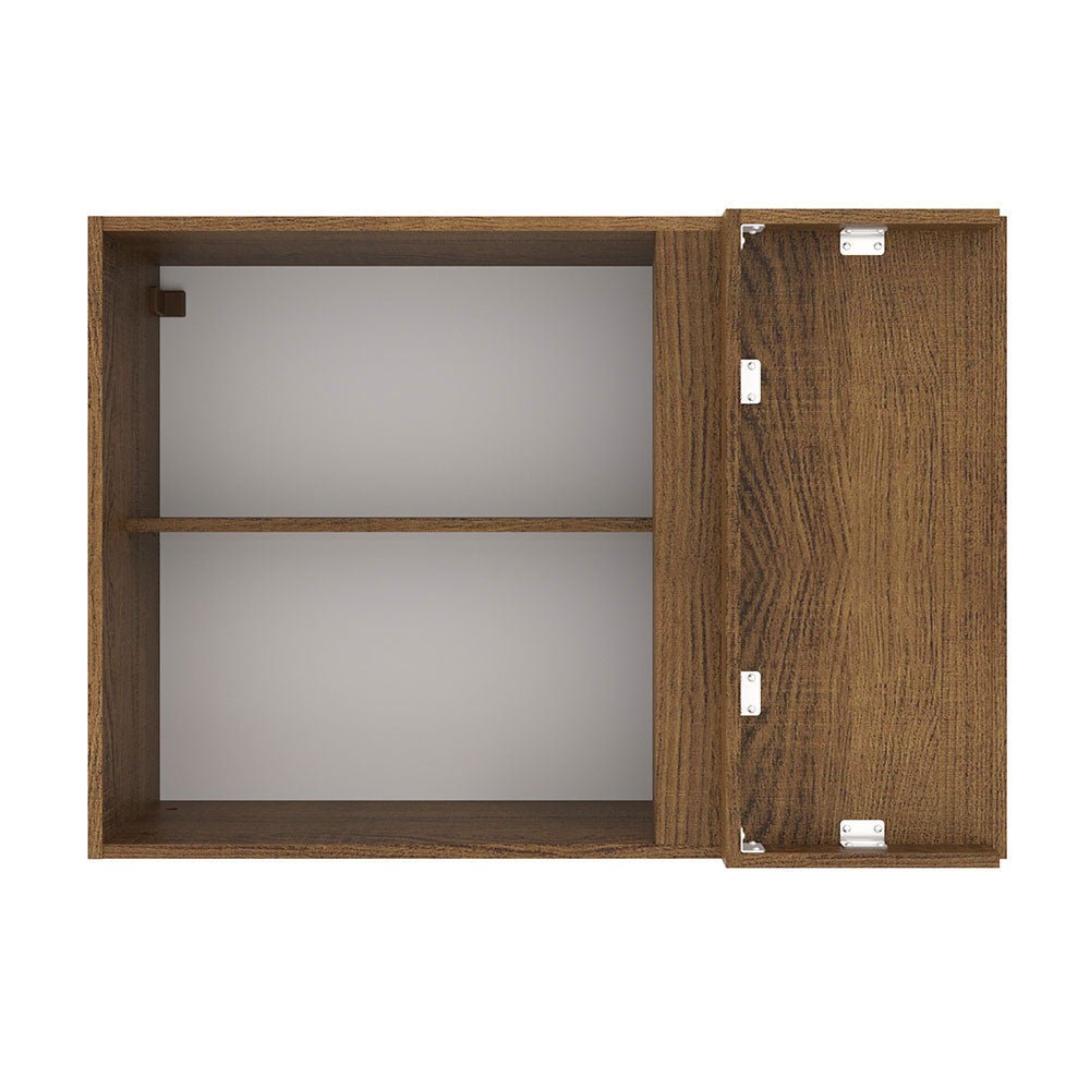 Mueble Superior de Cocina Agata Marron y Blanco 94x66cm con Dos Entrepaños y con Una Puerta - MUEBLES SUPERIORES DE COCINA | Bylmo