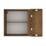 Mueble Superior de Cocina Agata Marron y Blanco 94x66cm con Dos Entrepaños y con Una Puerta - MUEBLES SUPERIORES DE COCINA | Bylmo