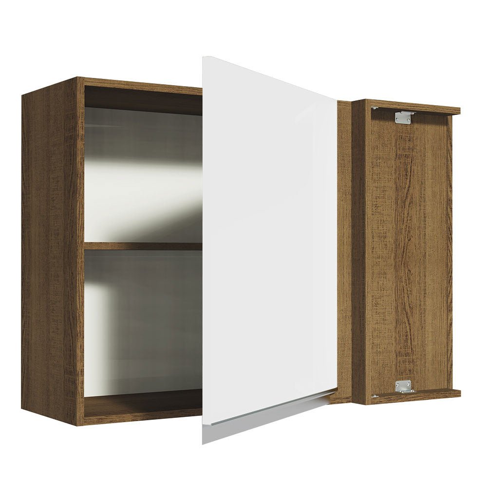 Mueble Superior de Cocina Glamy Marron y Blanco 94x66cm con Dos Entrepaños y con Una Puerta - MUEBLES SUPERIORES DE COCINA | Bylmo