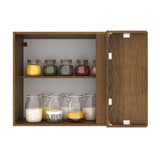 Mueble Superior de Cocina Agata Marron y Crema 94x66cm con Dos Entrepaños y con Una Puerta - MUEBLES SUPERIORES DE COCINA | Bylmo