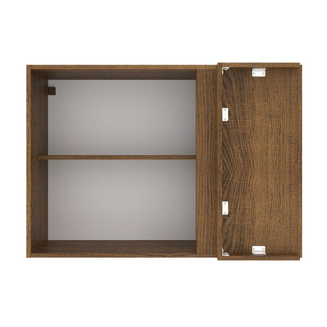 Mueble Superior de Cocina Agata Marron y Crema 94x66cm con Dos Entrepaños y con Una Puerta - MUEBLES SUPERIORES DE COCINA | Bylmo