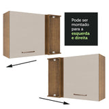 Mueble Superior de Cocina Agata Marron y Crema 94x66cm con Dos Entrepaños y con Una Puerta - MUEBLES SUPERIORES DE COCINA | Bylmo
