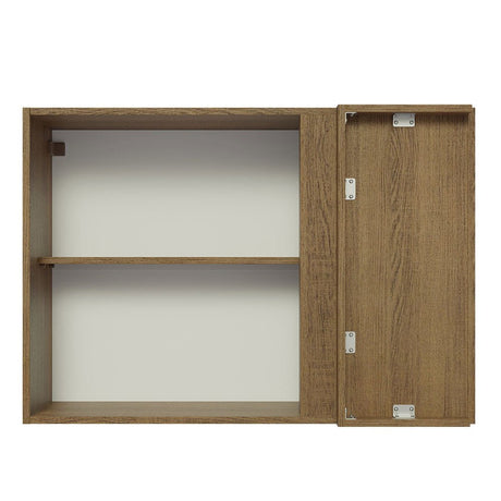 Mueble Superior de Cocina Glamy Marron y Negro 94x66cm con Dos Entrepaños y con Una Puerta - MUEBLES SUPERIORES DE COCINA | Bylmo