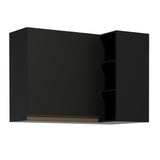 Mueble Superior de Cocina Reims Negro 90x66cm con Cinco Entrepaños y con Una Puerta - MUEBLES SUPERIORES DE COCINA | Bylmo