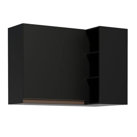 Mueble Superior de Cocina Reims Negro 90x66cm con Cinco Entrepaños y con Una Puerta - MUEBLES SUPERIORES DE COCINA | Bylmo