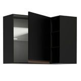 Mueble Superior de Cocina Reims Negro 90x66cm con Cinco Entrepaños y con Una Puerta - MUEBLES SUPERIORES DE COCINA | Bylmo