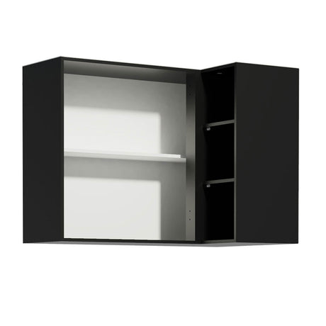 Mueble Superior de Cocina Reims Negro 90x66cm con Cinco Entrepaños y con Una Puerta - MUEBLES SUPERIORES DE COCINA | Bylmo