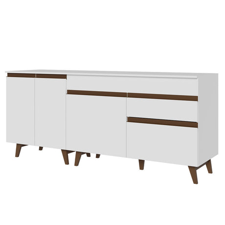 Set X 2 Muebles Inferiores de Cocina Reims Blanco 190x83cm con Mesón de Madera Aglomerada MPD y sin Estufa - MUEBLES INFERIORES DE COCINA | Bylmo