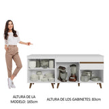 Set X 2 Muebles Inferiores de Cocina Reims Blanco 190x83cm con Mesón de Madera Aglomerada MPD y sin Estufa - MUEBLES INFERIORES DE COCINA | Bylmo